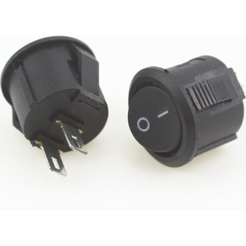 5pcs/10pcs 16mm Diameter Small Round Boat Rocker Switches Black Mini Round Black White Red 2 Pin ON-OFF Rocker Switch
