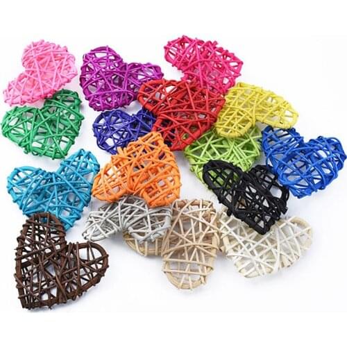 5Pcs/Set Creative DIY Party Love Heart Shape Rattan Decor Sepak Takraw Rattan Decor Photography Props Accessories