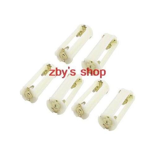 6Pcs Beige Plastic AAA*3 to D Size Cell Battery Adapter Holder Case