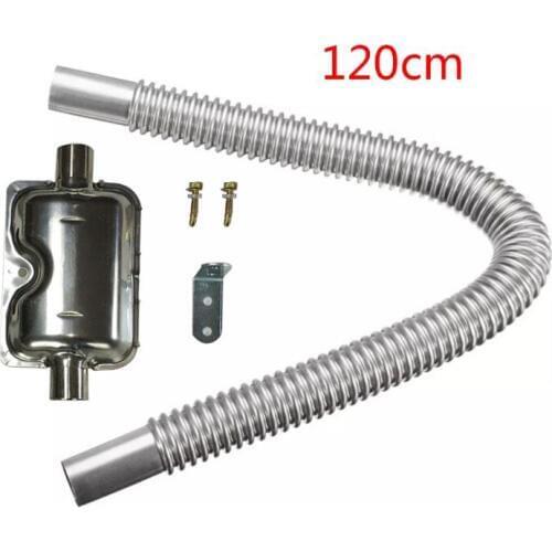 60/120cm Stainless Steel Car Exhaust Pipe Gas Vent Hose Heater Exhaust Q9QD