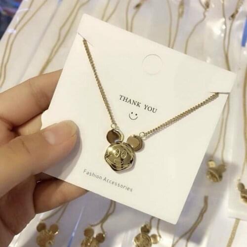 Disney cartoon doll accessories Korean fashion hot sale new clavicle chain titanium steel Mickey necklace jewelry
