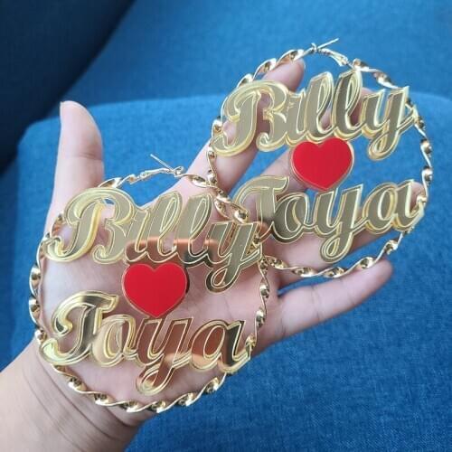 BeHoney Custom name Personality Acrylic couples Custom Name Earrings Custom Name Necklace Jewelry set