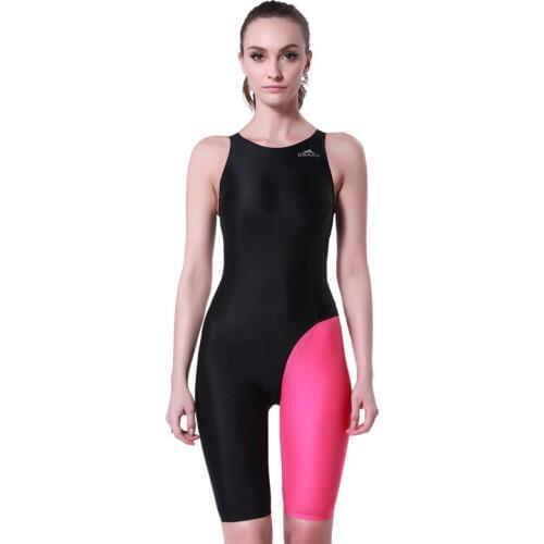 Free shipping Lascana womens one-piece swimsuit sports professional swimwear belt female