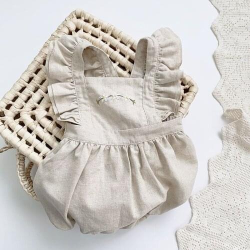 Kids Baby Girl Sleeveless Braces Rompers Girl Rompers Spring Autumn Baby Girl Embroidery Newborn Rompers Clothes