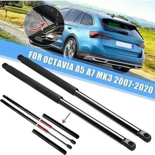 Car Rear Trunk Tailgate Boot Gas Shock Struts Support Rod with Sleeve and Spring for Skoda Octavia A5 A7 MK3 07 - 20