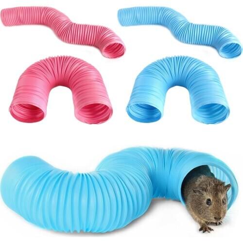 Hamster Tunnel Small Animal Climbing Tube Collapsible Plastic Pet Tunnel Ferret Hedgehog Guinea Pigs Tube Hamster Accessory