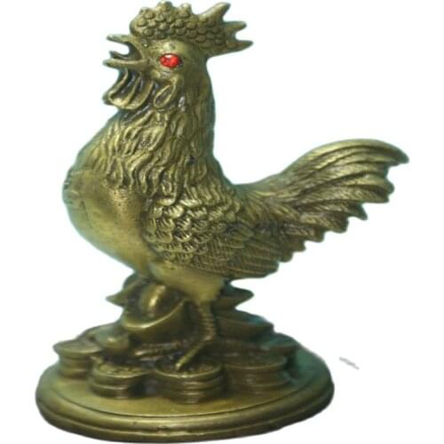 Exquisite old Chinese Copper Rooster statue Old China Copper Rooster statue design classic art collection and home decorations