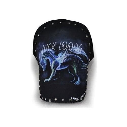 Men WOMEN Fashion Rivet decoration Snapback Cap Original 3D Printing Chinese Style Dragon cow Baseball Cap Hip Hop Hat