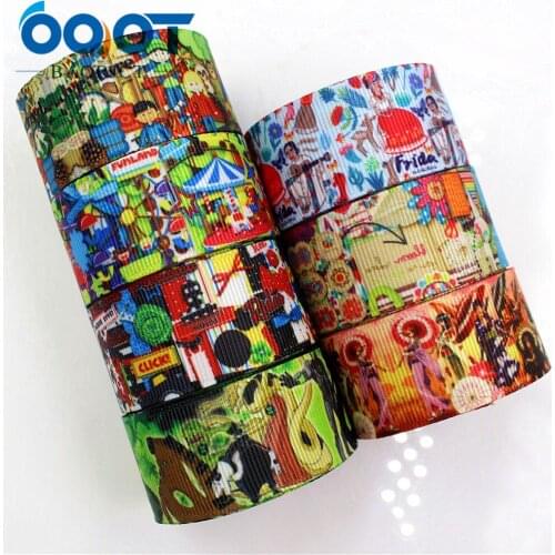 OOOT BAORJCT 176201 25mm 10yard Cartoon Ribbons Thermal transfer Printed grosgrain Wedding Accessories DIY handmade material