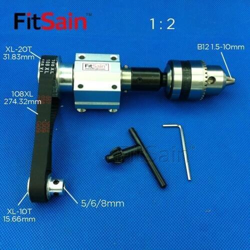 FitSain-XL 1:2 B12 DIY bench saw spindle precision micro table saw transmission bearing seat small lathe micro table saw spindle