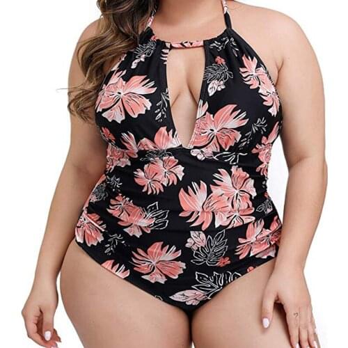 2021 New Plus Size 5XL Bikinis Women One Piece Push Up Padded Swimsuit Swimwear Bathing Suit Monokini Swimsuit