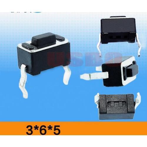 Wholesale 50ma 12V DC 3*6*5mm Tact Switch 2 feet LCD Monitor shutdown button Tactile switch