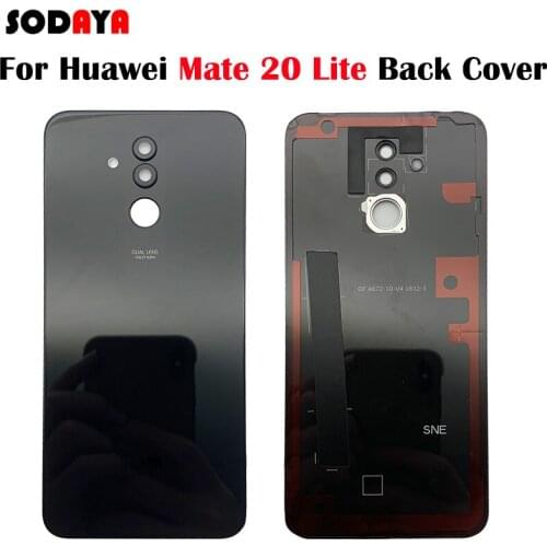 Original For Huawei Mate 20 Lite Back Cover Rear Door Housing Case Back Glass Cover with Camera Lens