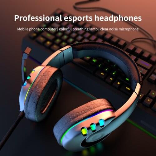 Colorful LED breathing light wired luminous gaming headset real computer gaming scene 7.1 surround sound level