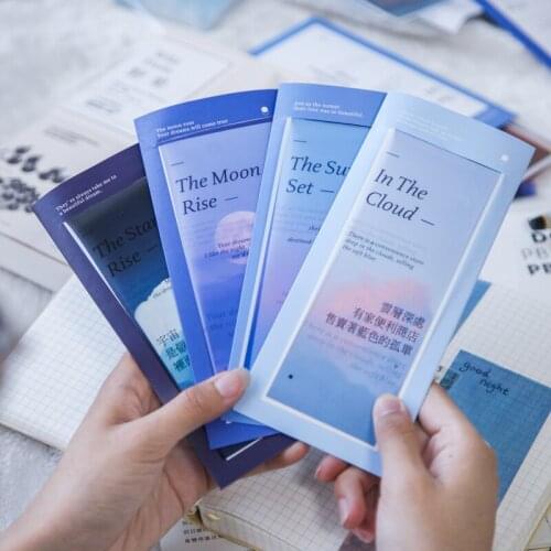 6 pcs Transparent Self-adhesive Bookmark Bullet Journaling Accessories Aesthetic Starry Sky Cloud Student Supplies Book Marker