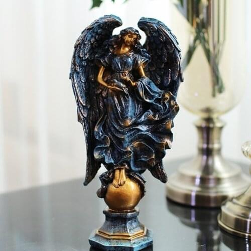 Retro Goddess Of Victory Angel Figurines Mascot Victory Goddess Art Sculpture Resin Art&Craft Home Decoration Ornaments R814