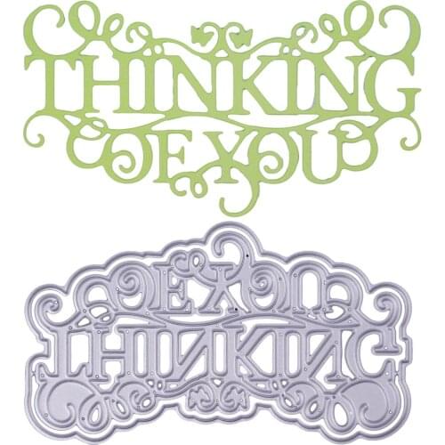 THINKING OF YOU English Word Cutter Die Paper Card Craft Scrppbooking Ablum Embossing Template Metal Cutting Die