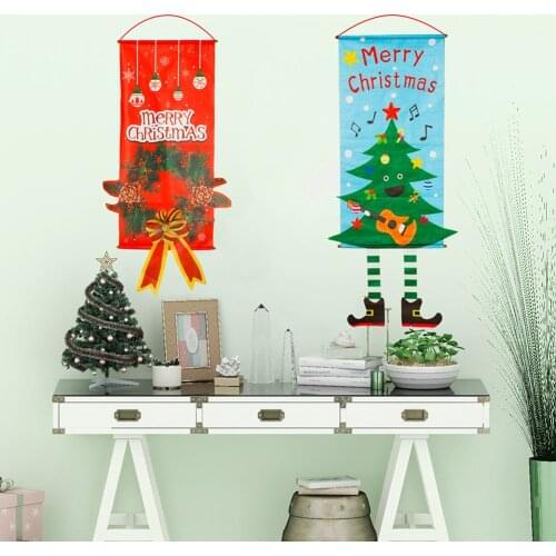 Merry Christmas Decor for Home Xmas Happy New Year Decor Noel 2020 Christma Garland Hanging Ornaments 115x40CM Natal Navided