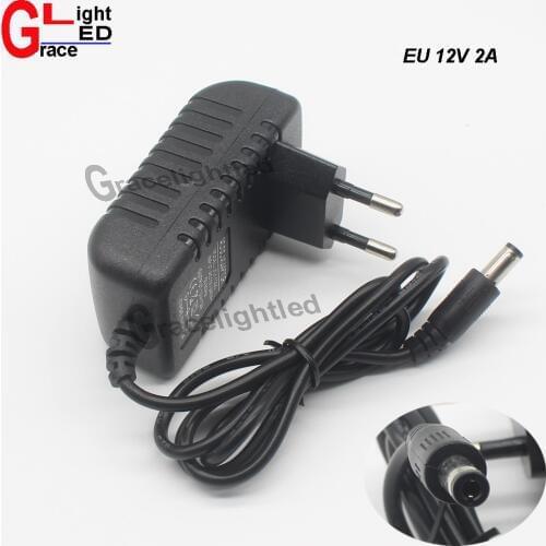 EU Plug AC 100-240V To DC 12V 2A 24W Power Supply Adapter Cord for LED Strip sale