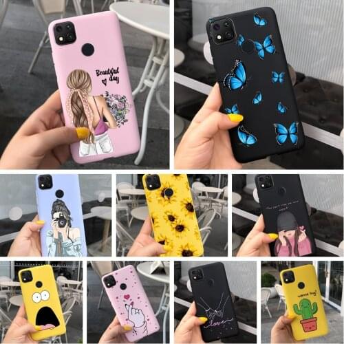 Silicone Phone Case For Xiaomi Redmi 9C 9 C NFC Cartoon Couple Cactus Soft TPU Back Cover For Redmi 9C Redmi9c Redmi Note 9s 9T