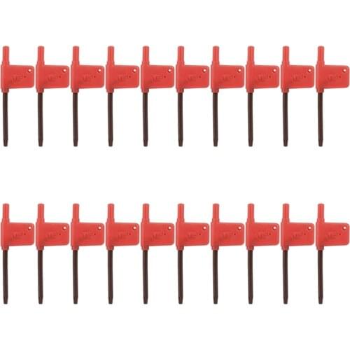 Torx Screwdriver, T6 T8 T10 T15 T20 S2 Flag Handle Star Driver Key Wrench Spanner 20 Pcs