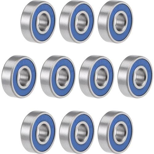 Uxcell 695-2RS Deep Groove Ball Bearings 5mm x 13mm x 4mm Double Sealed Chrome Steel Blue Cover P6(ABEC3) 10pcs
