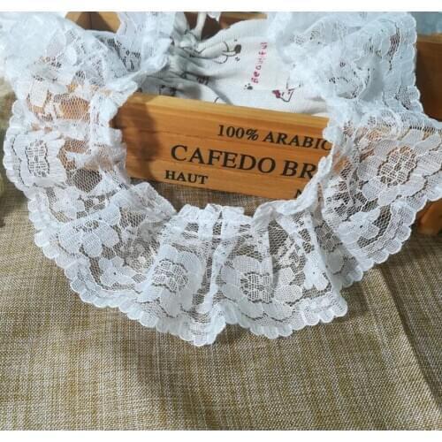 1Yards Embroidery Lace Fabric 5.5cm Christmas Lace Ribbon Guipure Black White Lace Fabric Sewing Dress Decoration encajes FR16