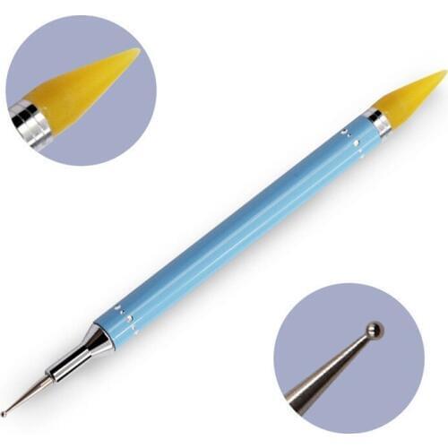 1pcs Dual-ended Nail Dotting Pen Crystal Beads Handle Rhinestone Studs Picker Wax Pencil Manicure Nail Art Tool