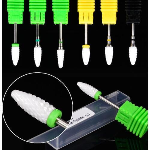 YZWLE 1pcs hot Ceramic Nail Drill Bit Pedicure Machine Remove nail Calluses Bit Tools Electric Drill 3/32" Shank Nail Tools