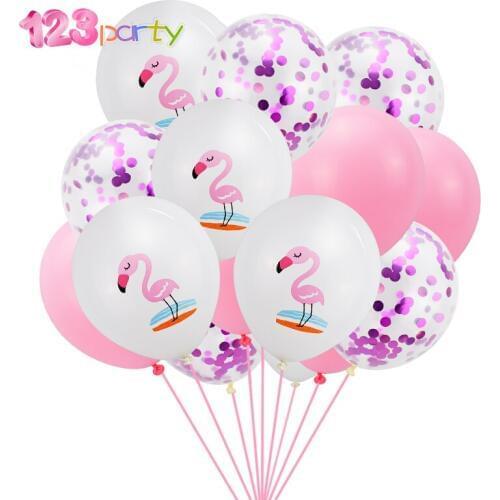 15pcs Flamingo party Balloons baby shower Wedding Decor child Birthday Party Decoration Party supplies Kids toy Latex Balloon