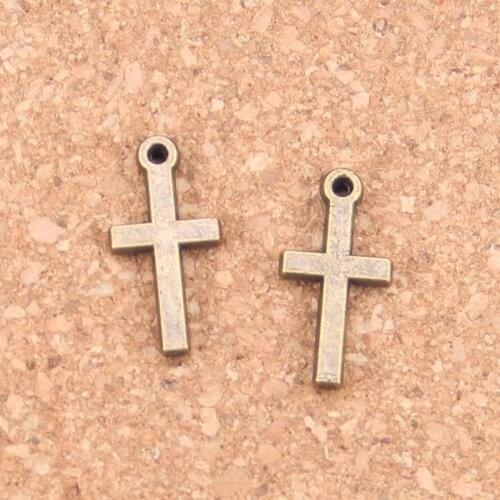 172pcs Charms christian cross 9x19mm Antique Pendants,Vintage Tibetan Silver Jewelry,DIY for bracelet necklace