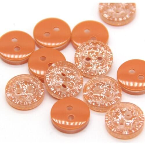 30pcs Small Shirt Sewing Buttons Orange Silver Powder For Clothes Summer Hawaii Decorations DIY Crafts Accessories Wholesale