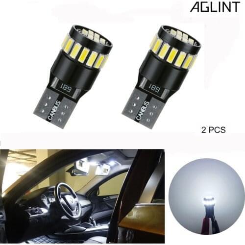 AGLINT 2PCS CANBUS T10 194 168 W5W Wedge LED Bulb 4014SMD 21 Chipsets for Car Interior Lighting Map Dome Reading Trunk White 12V
