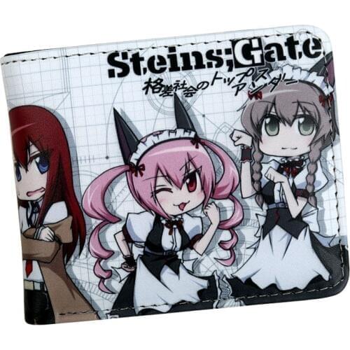 Anime game steins gate Makise Kurisu female wallet Zip Coin Pocket / Pouch bank card holder purse