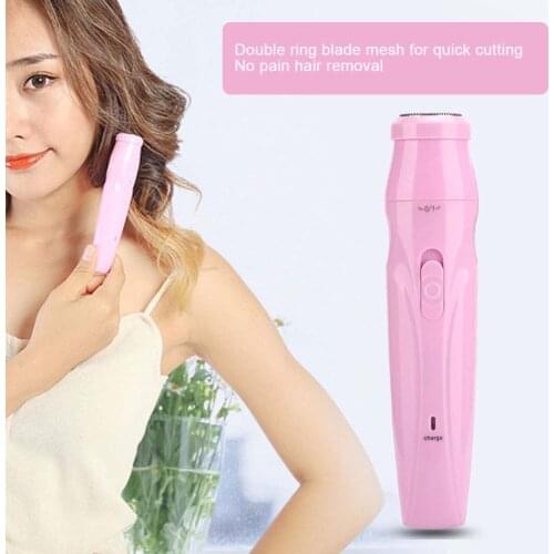 Profession Home Mini USB Charging Double Ring Blade Net Waterproof Shaver Portable Women Shaver Electric Hair Remover Trimmer