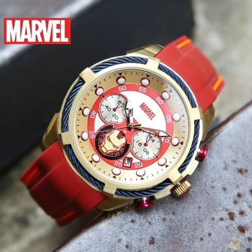 Disney official Marvel Avengers spider man capital america shell iron man quartz Watches silicone strap 9032 Relogio Masculino