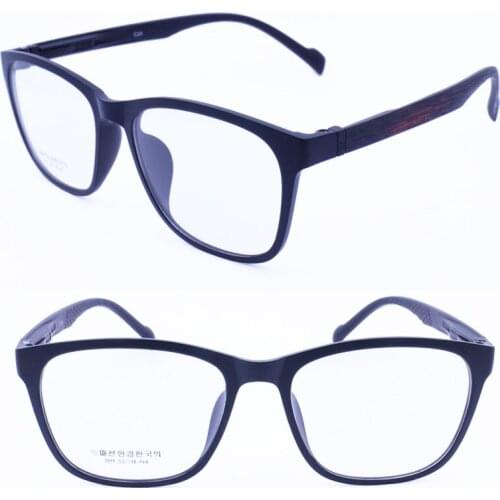 Wooden grain TR90 light weight sqaure big size full-rim cool trendy men prescription eyeglasses