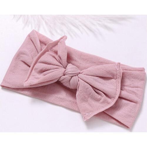 Baby Elastic Soft Nylon Headbands Soild Bow Girls Hair Wraps Kids Cotton Knot Nylon Hair Bands