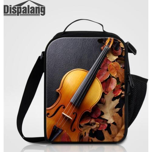 Dispalang Violin Pattern Insulated Lunch Bags For Children Fashion Lunch Box Students Food Container For Kids Picnic Bag