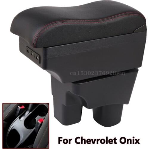 For Chevrolet Onix Armrest Box Car Central Armrest Storage Cavalier Box cup holder ashtray USB interface interior car-styling