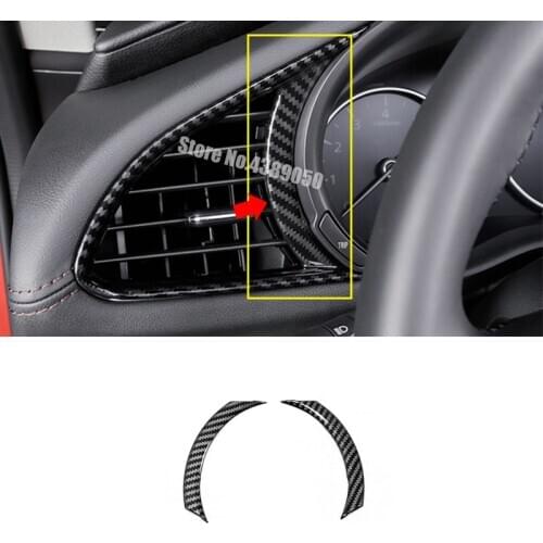 For Mazda 3 2019 2020 Accessories ABS Matte/Carbon Fibre Car Steering Wheel Left And Right Air Outlet Cover Trim Car Styling