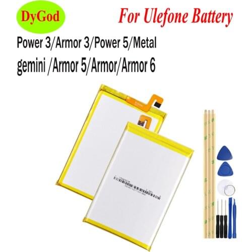 For Ulefone Power 3 5 Metal gemini Armor 3 5 6 Battery Mobile Phone Replacement Batteria For Ulefone Power 3 Armor 3 Power 5