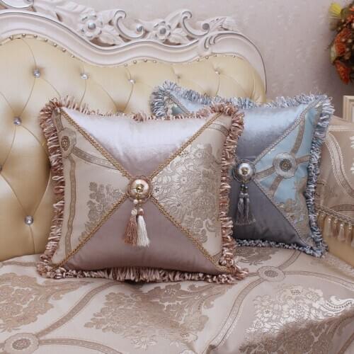 European Style Jacquard Elegant Floral Decorative Cushion for Sofa / Classic Throw Pillow New House Gifts 45*45cm