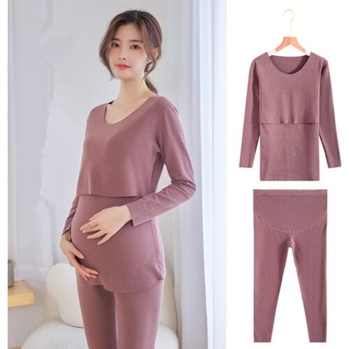Fdfklak Maternity Wear Pajamas Home Suit Maternity Suit Confinement Service Autumn Winter New Keep Warm Nursing Pyjamas