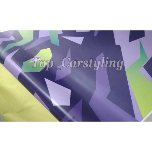 Purple & Green & Yellow Colorful Big Pattern Camouflage Vinyl Sheet Camo Print Car Wraps Protwraps