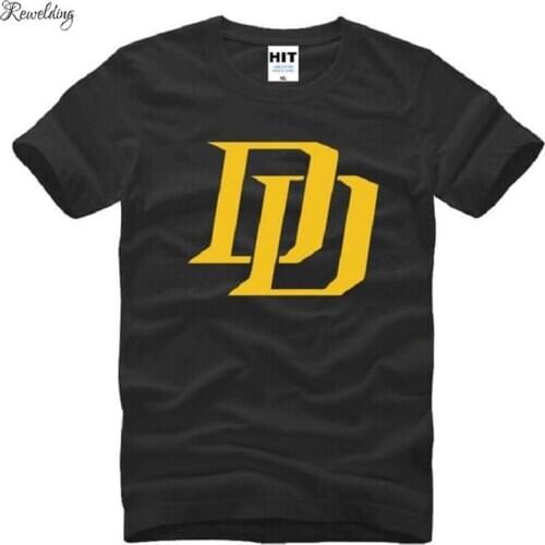 TV Daredevil DD LOGO Printed T Shirt Men Short Sleeve O-Neck Cotton Man T-Shirt Fashion Cool Tee Shirt Homme Camisetas Hombre