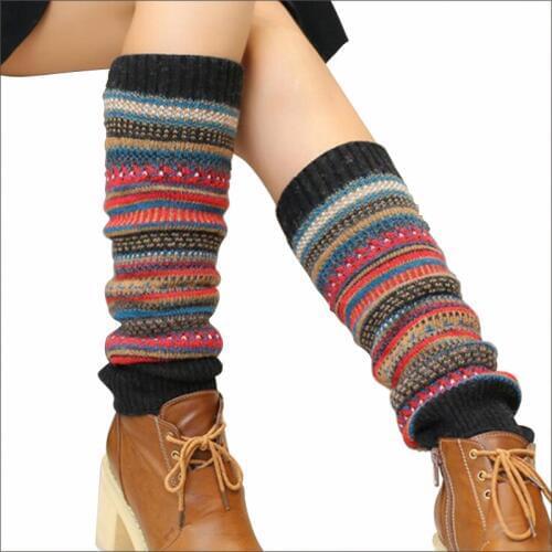 New Winter Thermal Cashmere Stockings Women Knee Socks Wool Colorful Womens Knitted Socks Thicken Girl Warm Socks WS048