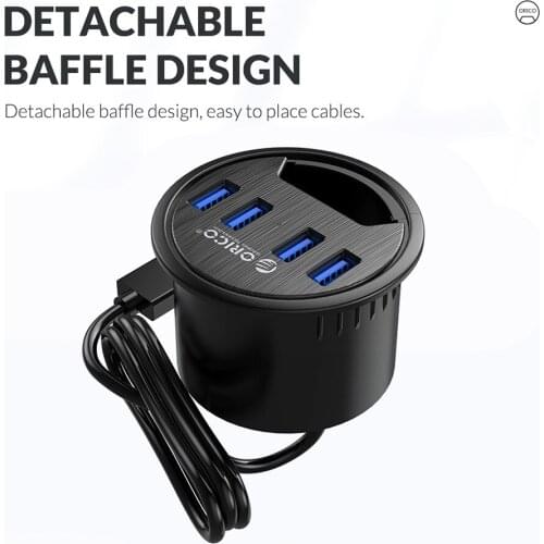 Power Supply Interface USB Hub Connector DESK-4U 5Gbps USB HUB Desk Mount Multi USB 3.0 Splitter Adapter for PC