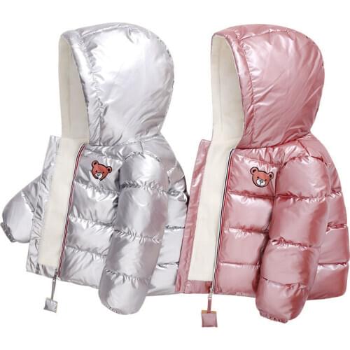 Baby Baby LaserGirls Jacket 2020Autumn Winter Jacket For Girls Coat Kids Warm Hooded Outerwear Children Clothes Infant Boys Coat