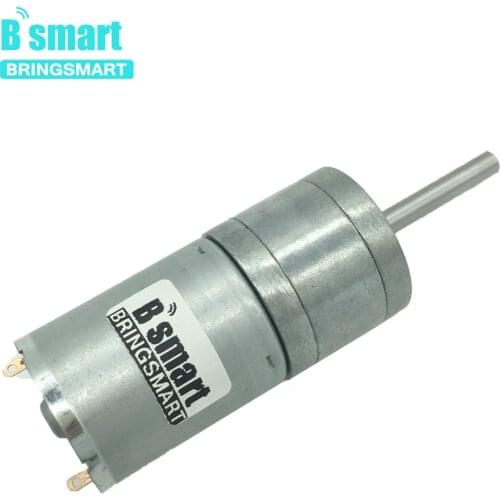 Bringsmart 25GA370 Shaft Length 25MM 6V 12V 24V DC Motor gear 12-1360RPM D Shape Long Shaft Motor
